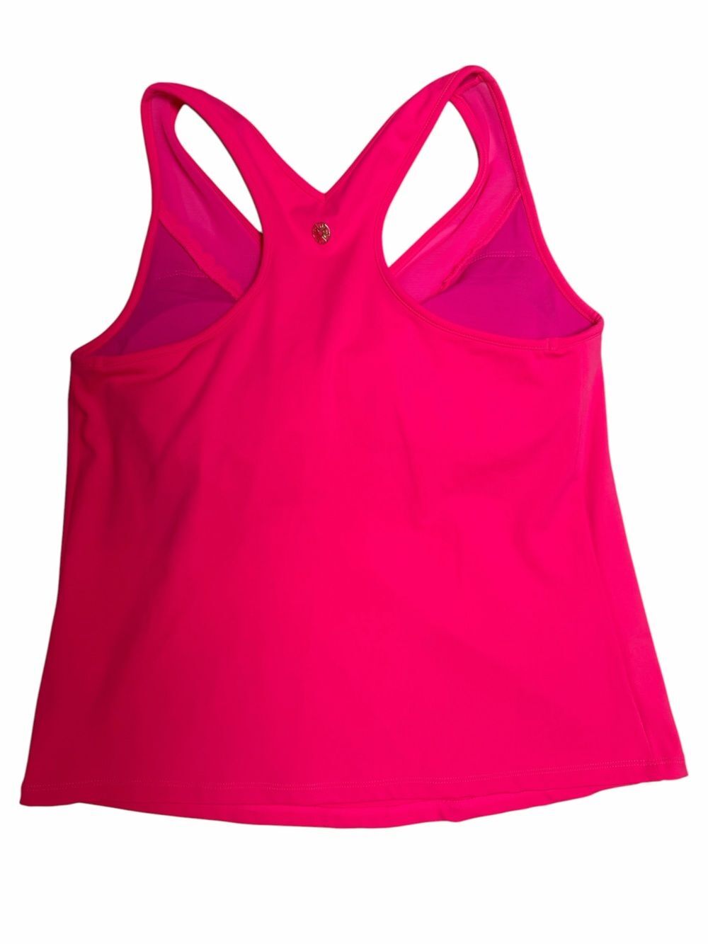 Lilly Pulitzer Luxeletic Euclid Scalloped Bra Tank Top in Pink Grenadine- Size M - Picture 7 of 12